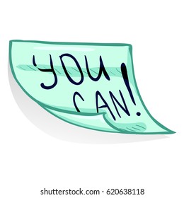 Vector Office Sticker on White Background. You Can.