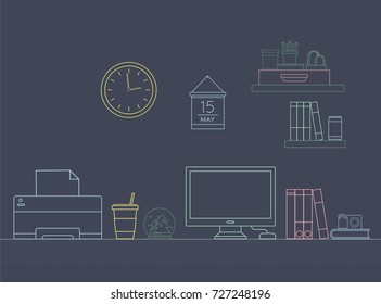Vector of office supplies