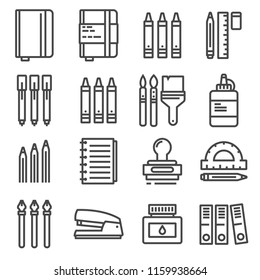 Vector Office things, thin line icons set.