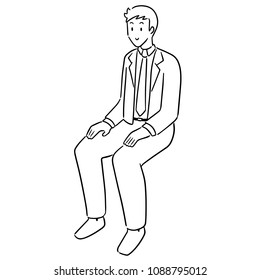 vector of office worker sitting