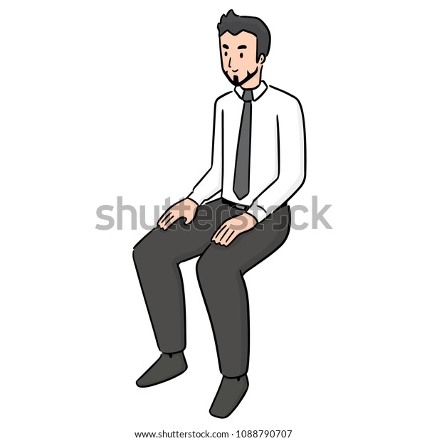 Vector Office Worker Sitting Stock Vector (Royalty Free) 1088790707 ...