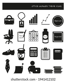 [Vector] Office worker theme icons