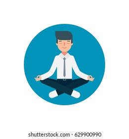 Vector office yoga poster in flat style isolated on white background