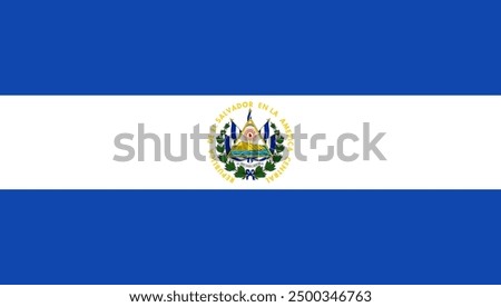 Vector Official Flag of El Salvador Republic in Original Colors