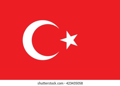 Vector of official flag of Turkey country, turkish flag illustration. National icon flag of Turkey in vector.