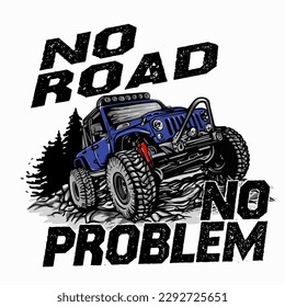 Vector offroad adventure car graphic illustration