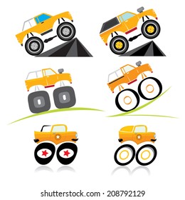 vector offroad car monster truck collection
