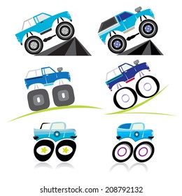 vector offroad car monster truck collection