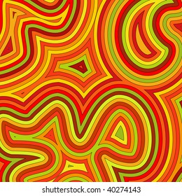 (Vector) Offset swirly, psychedelic pattern in autumn/fall colours. A Jpg version is also available.