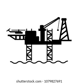 Vector Offshore Oil&gas Drilling Rig Icon On Background 