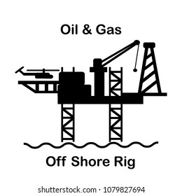 Vector offshore oil&gas drilling rig icon on background 
