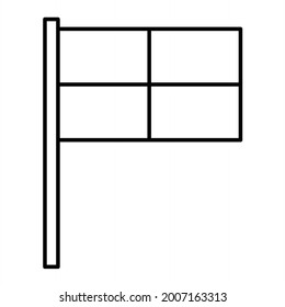 Vector Offside Flag Outline Icon Design
