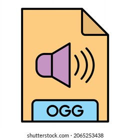 Vector OGG Filled Outline Icon Design

