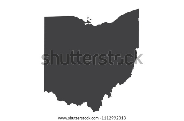 Vector Ohio Map Silhouette Isolated Vector Stock Vector (Royalty Free ...