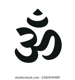Vektorohm-Symbol. Schwarzes Om-Symbol auf weißem Hintergrund
