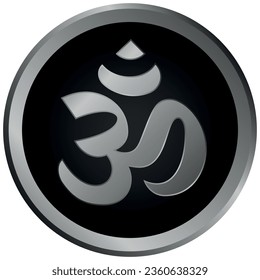 Símbolo vector ohm. Símbolo Om. El ojo de Ra en círculo negro