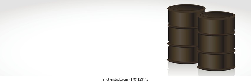 Vector oil barrels on a white background