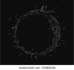 vector oil black splash circle