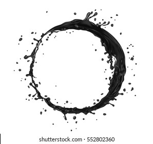 Vector Oil Black Splash Circle