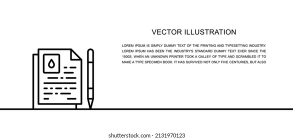 Vector oil contract, water agreement one line icon. Continuous one line