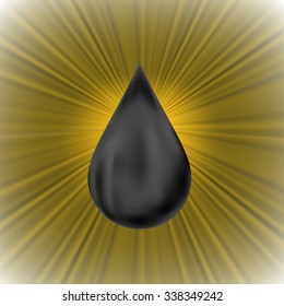 Vector Oil Drop on Brown Radial Wave Background