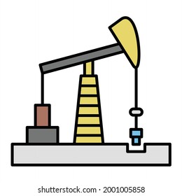 Vector Oil Field Filled Outline Icon Design
