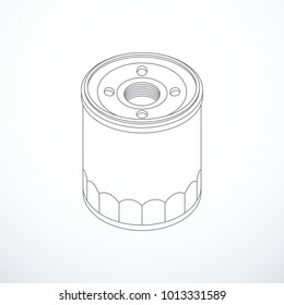 Vector oil filter isolated