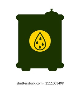 Vector Oil And Gas Symbol. Industrial Icon - Gasoline Barrel Illustration
