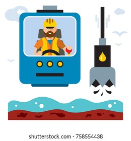 Vector Oil Industry. Flat style colorful Cartoon illustration.