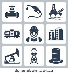 Vector oil industry icons set