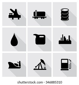 Vector oil industry icons set.