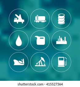 Vector oil industry icons set.