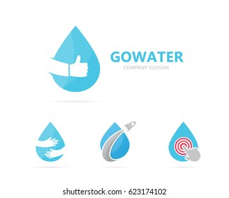 Vector of oil and like logo combination. Drop and best symbol or icon. Unique water and aqua logotype design template.
