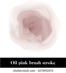 Vector oil pink brush stroke. Abstract trace shape. Soft pink oil paint