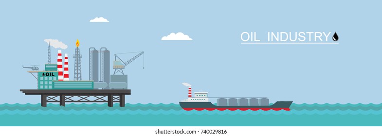 Vector oil platform with a tanker