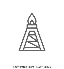 Vector oil rig, fuel platform, pumping station line icon. Symbol and sign illustration design. Isolated on white background