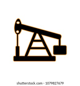 Vector oil rig icon on background
