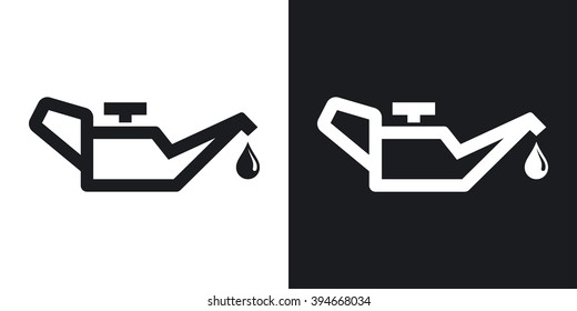 Vector oiler icon. Two-tone version on black and white background
