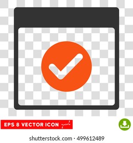 Vector Ok Calendar Day EPS vector pictogram. Illustration style is flat iconic bicolor orange and gray symbol on a transparent background.