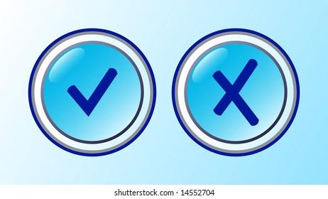 Vector ok and cancel icons