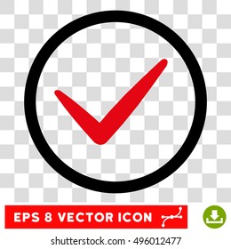 Vector Ok EPS vector icon. Illustration style is flat iconic bicolor intensive red and black symbol on a transparent background.