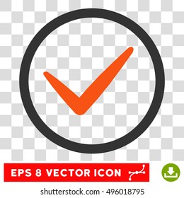 Vector Ok EPS vector icon. Illustration style is flat iconic bicolor orange and gray symbol on a transparent background.