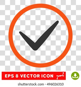 Vector Ok EPS vector icon. Illustration style is flat iconic bicolor gray and orange symbol on a transparent background.