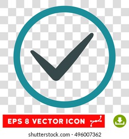Vector Ok EPS vector pictogram. Illustration style is flat iconic bicolor soft blue symbol on a transparent background.
