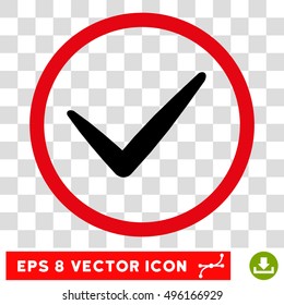 Vector Ok EPS vector pictogram. Illustration style is flat iconic bicolor black and intensive red symbol on a transparent background.