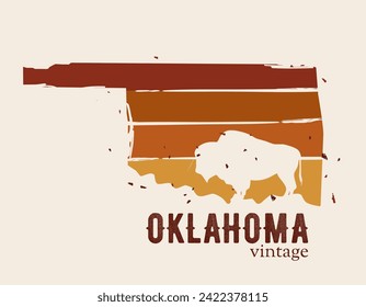 vector of oklahoma bison wild life perfect for print, apparel design, etc 