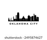 Vector Oklahoma City skyline. Travel Oklahoma City famous landmarks. Business and tourism concept for presentation, banner, web site.