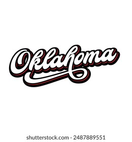 Vector Oklahoma text design for tshirt hoodie baseball cap jacket and other uses vector	