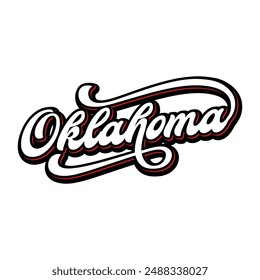 Vector Oklahoma diseño de texto para camiseta con capucha de béisbol chaqueta y otros usos Vector	