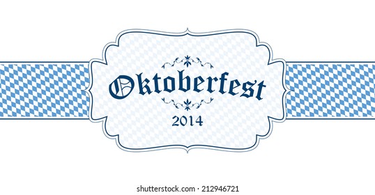 vector of Oktoberfest banner with text Oktoberfest 2014